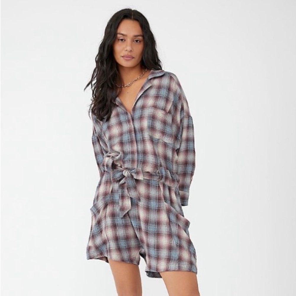 Free People Before I Let Go Plaid One Piece